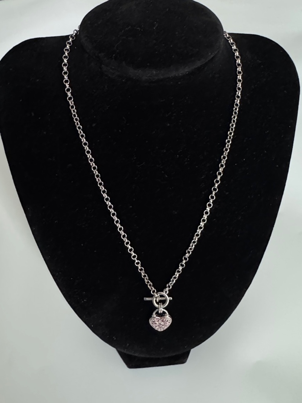 Sterling Silver Pave Necklace - Picture 3 of 8